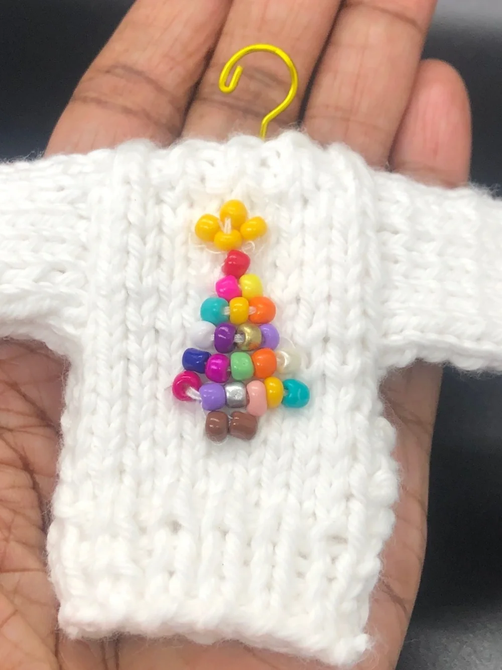 Mini Crochet Sweater Ornament, Tiny Christmas Tree Ornaments Handmade, Gift Tag